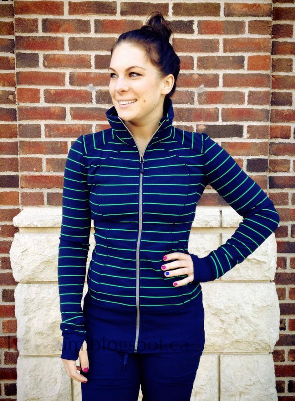 Lululemon Nice Asana Jacket - Slalom Stripe Inkwell / Inkwell