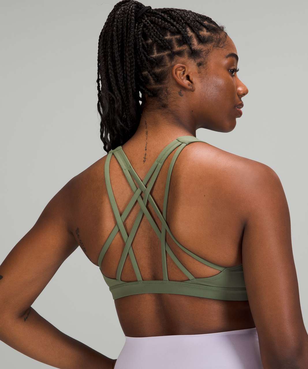 Lululemon Free To Be Serene Bra Light Support, C/d Cup In Green Twill