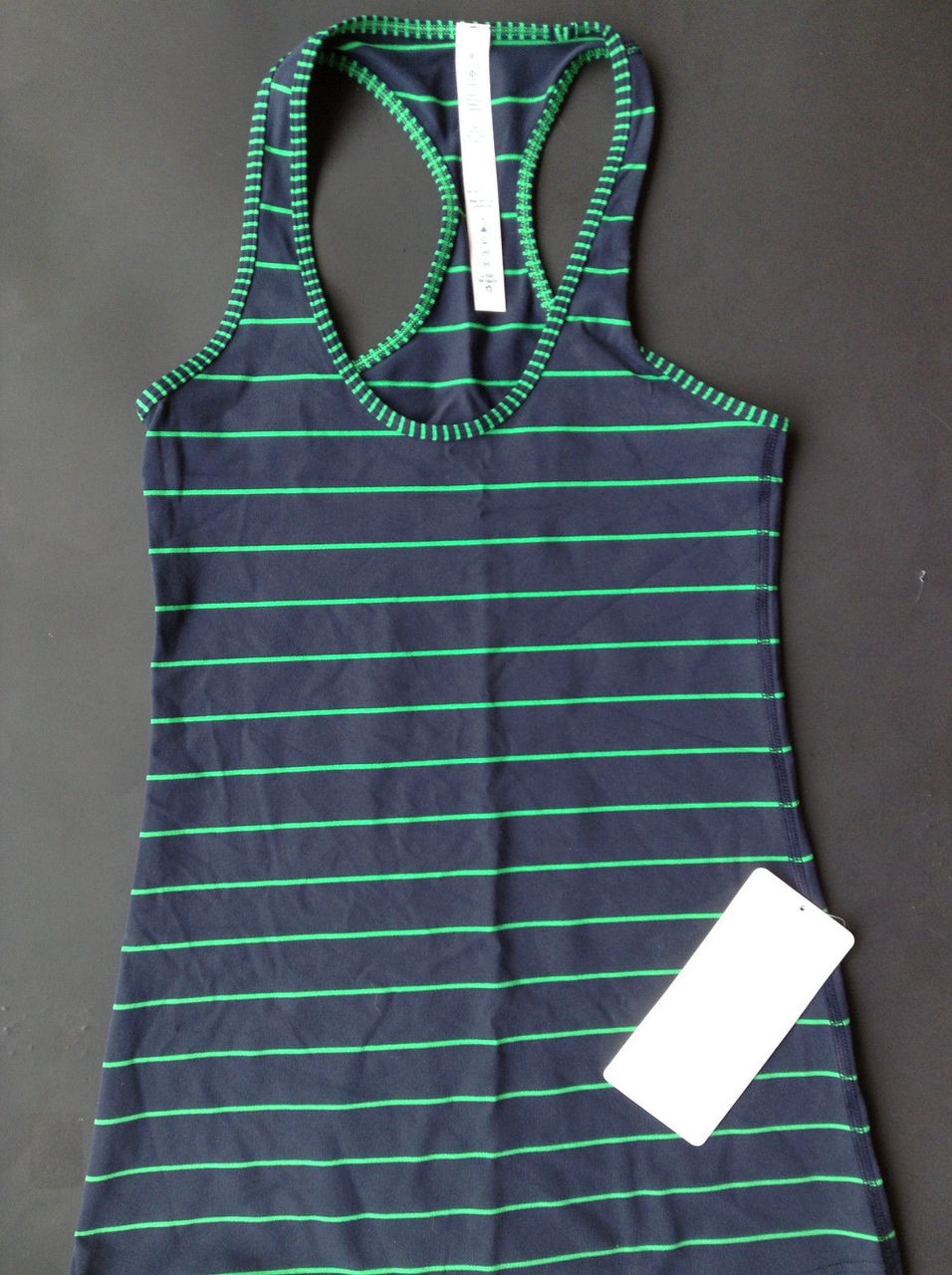 Lululemon Cool Racerback - Slalom Stripe Inkwell / Hyper Stripe Green ...