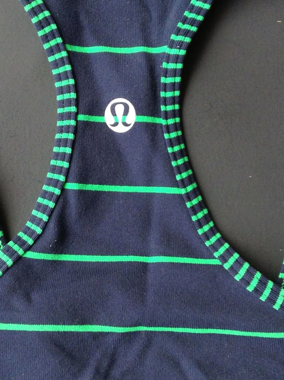 Lululemon Cool Racerback - Slalom Stripe Inkwell / Hyper Stripe Green Bean