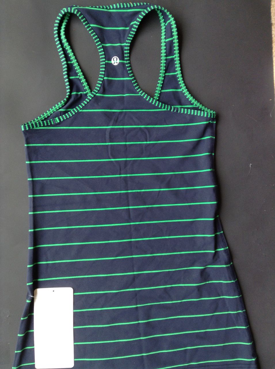 Lululemon Cool Racerback - Slalom Stripe Inkwell / Hyper Stripe Green Bean