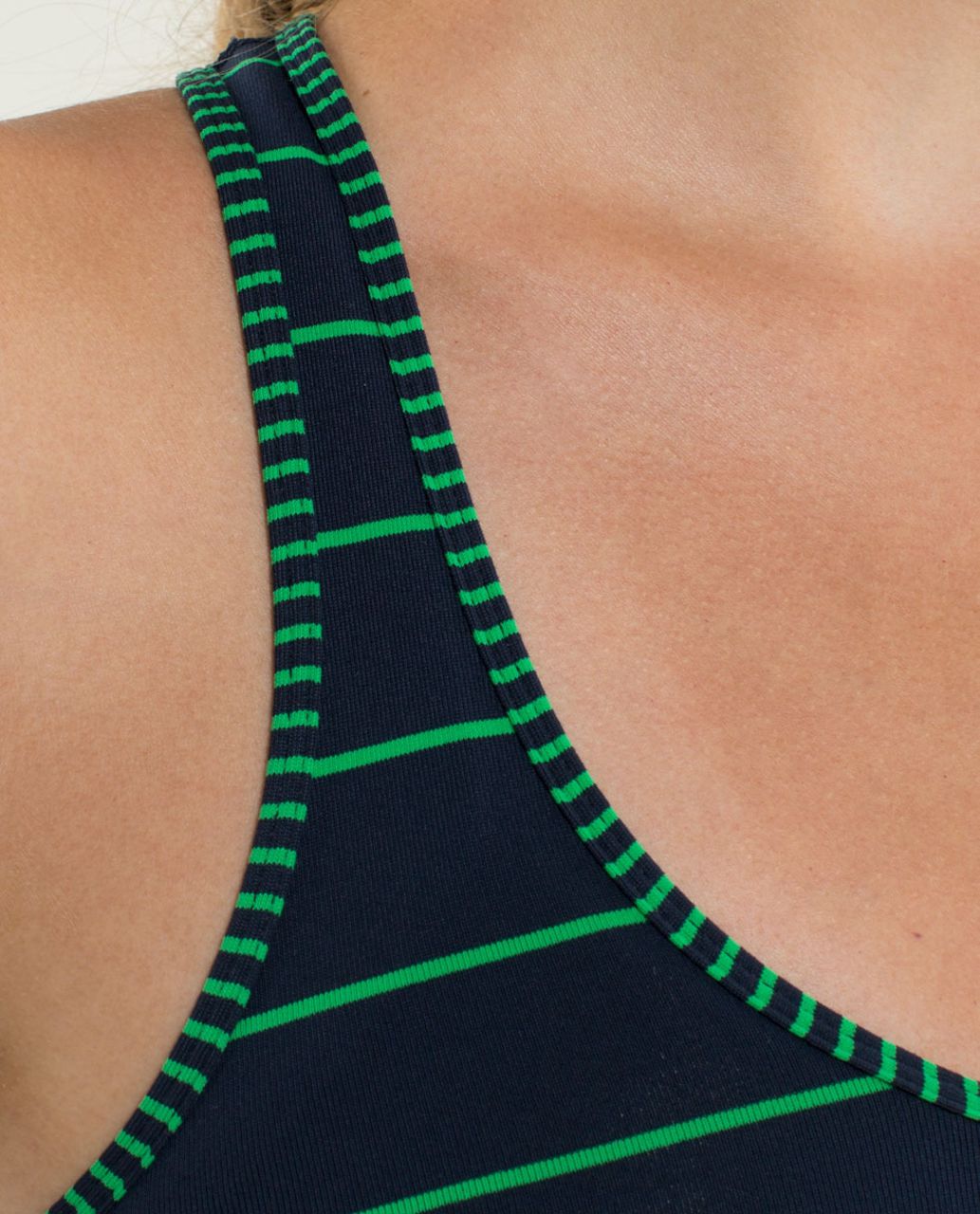 Lululemon Cool Racerback - Slalom Stripe Inkwell / Hyper Stripe Green Bean