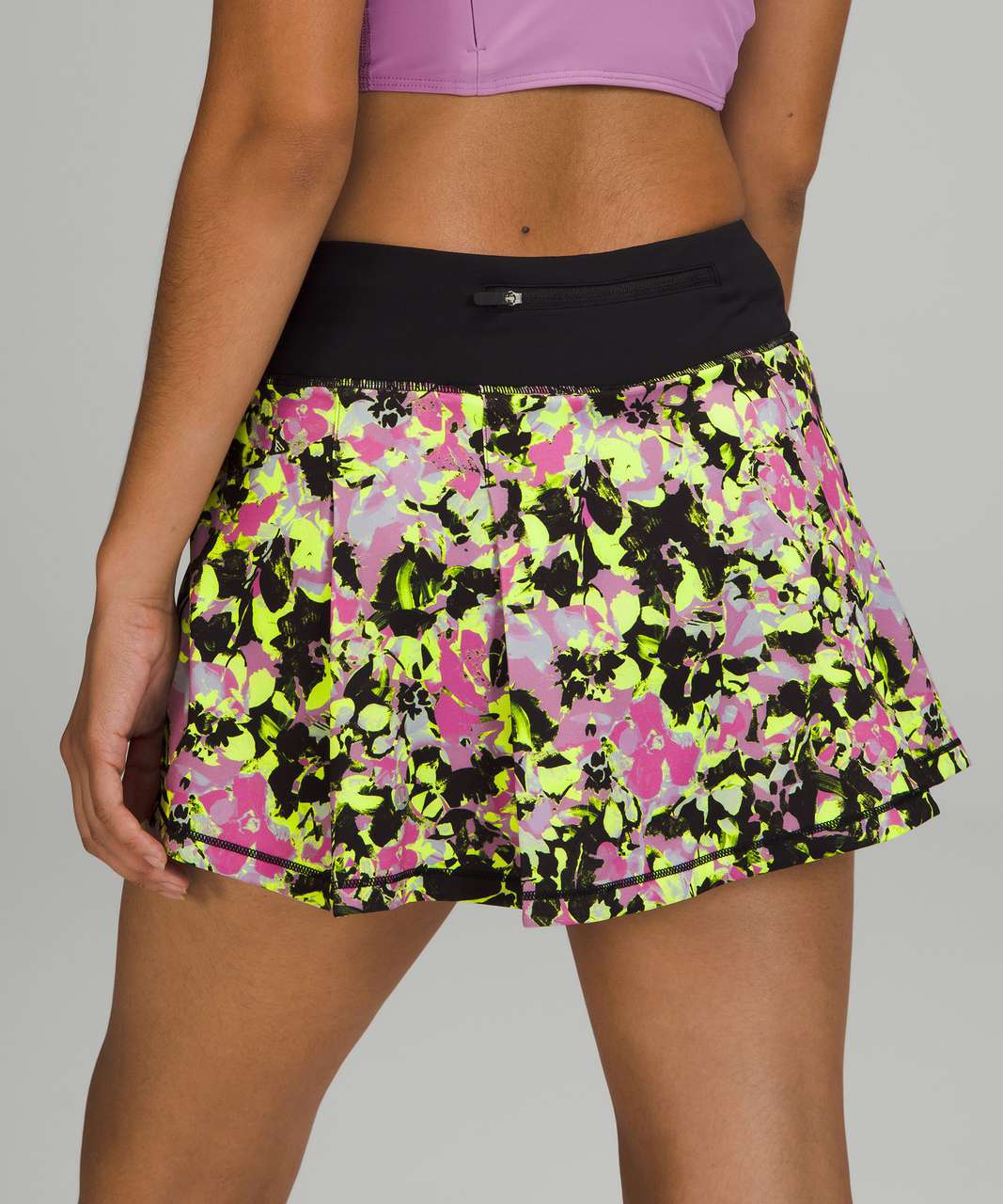 Lululemon Pace Rival Mid-Rise Skirt - Inflected Highlight Yellow Multi / Black