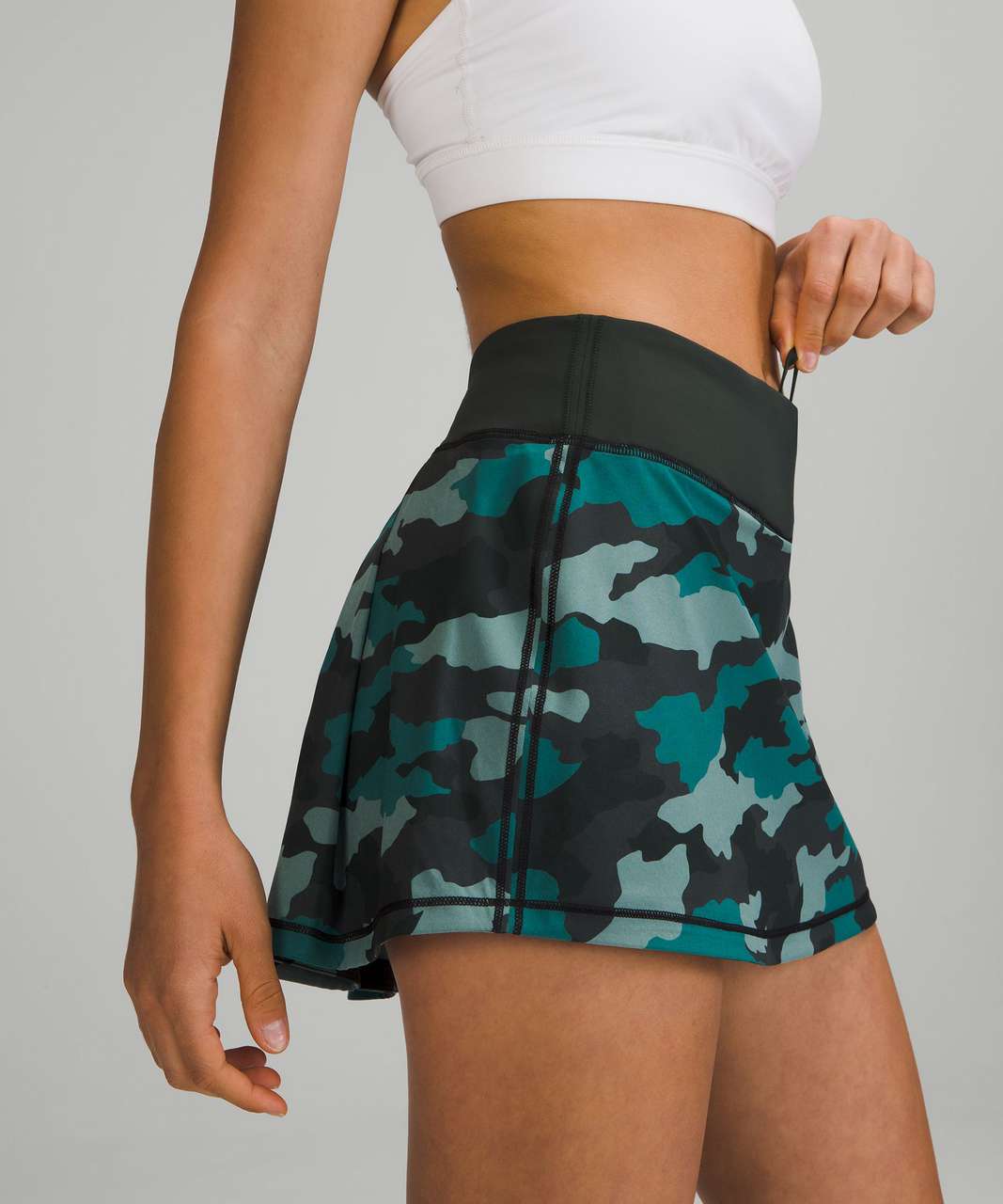 lululemon athletica, Skirts, Lululemon Pace Rival Skirt Heritage 365 Camo  Tidewater Teal Rainforest Green 6