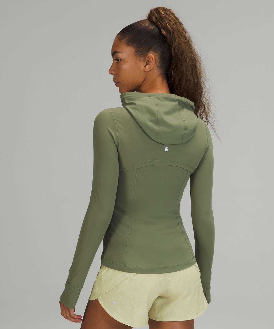 NEW Women Lululemon Reversible Fleece Jacket Hooded Green Twill Size 4 & 10