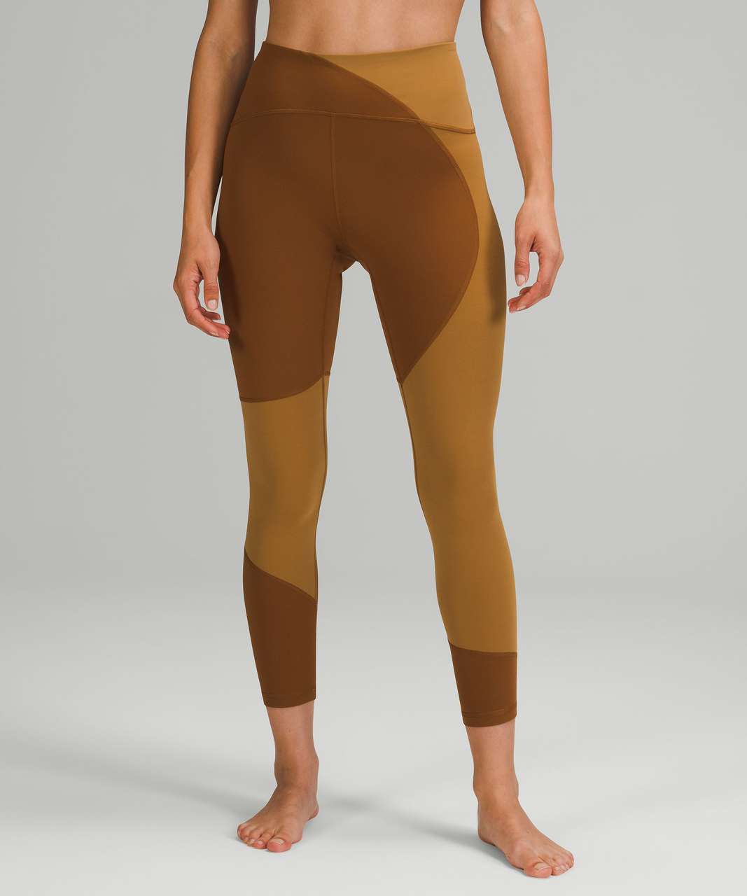 Lululemon Nulu Colour Block High-Rise Tight 25 - Copper Brown / Bold Beige  - lulu fanatics