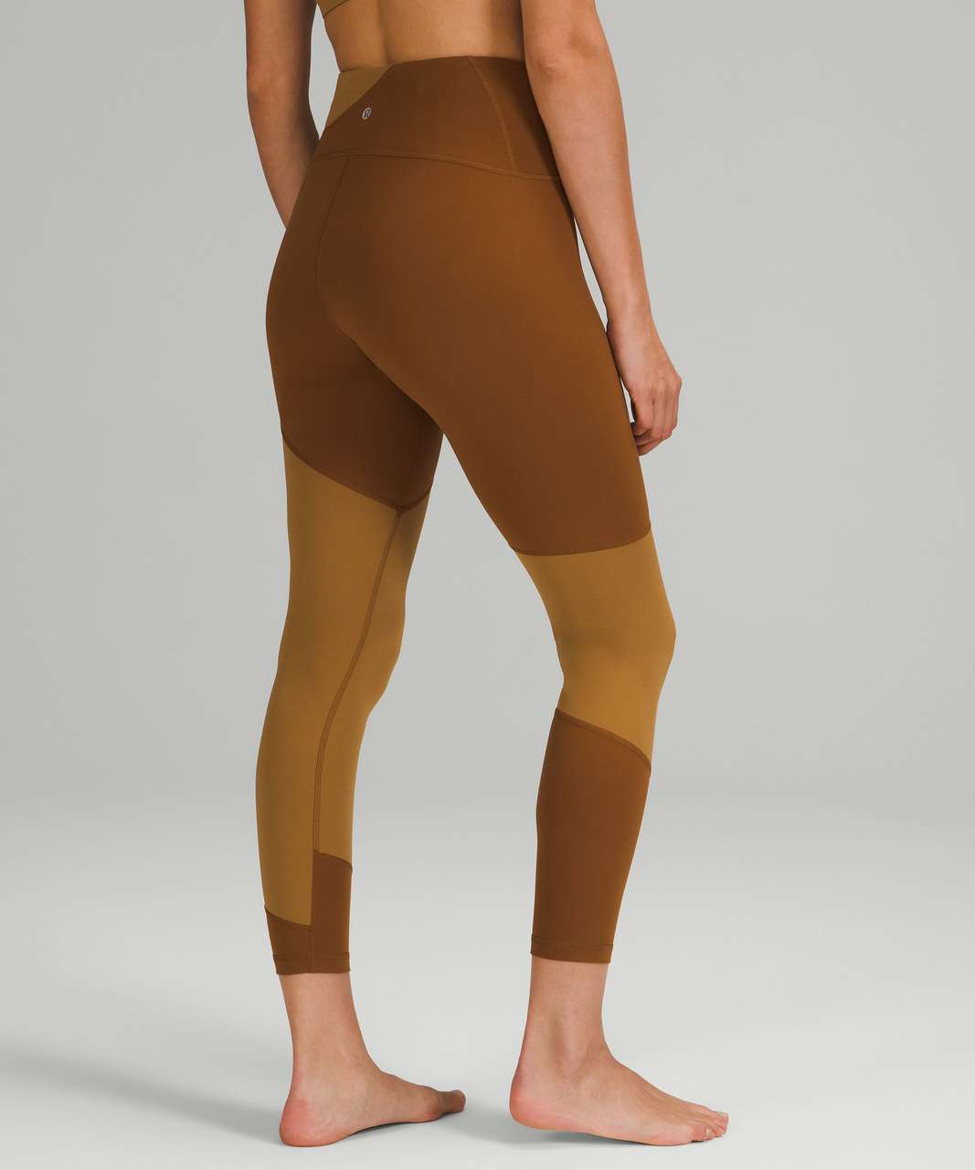 Lululemon Nulu Colour Block High-Rise Tight 25" - Copper Brown / Bold Beige