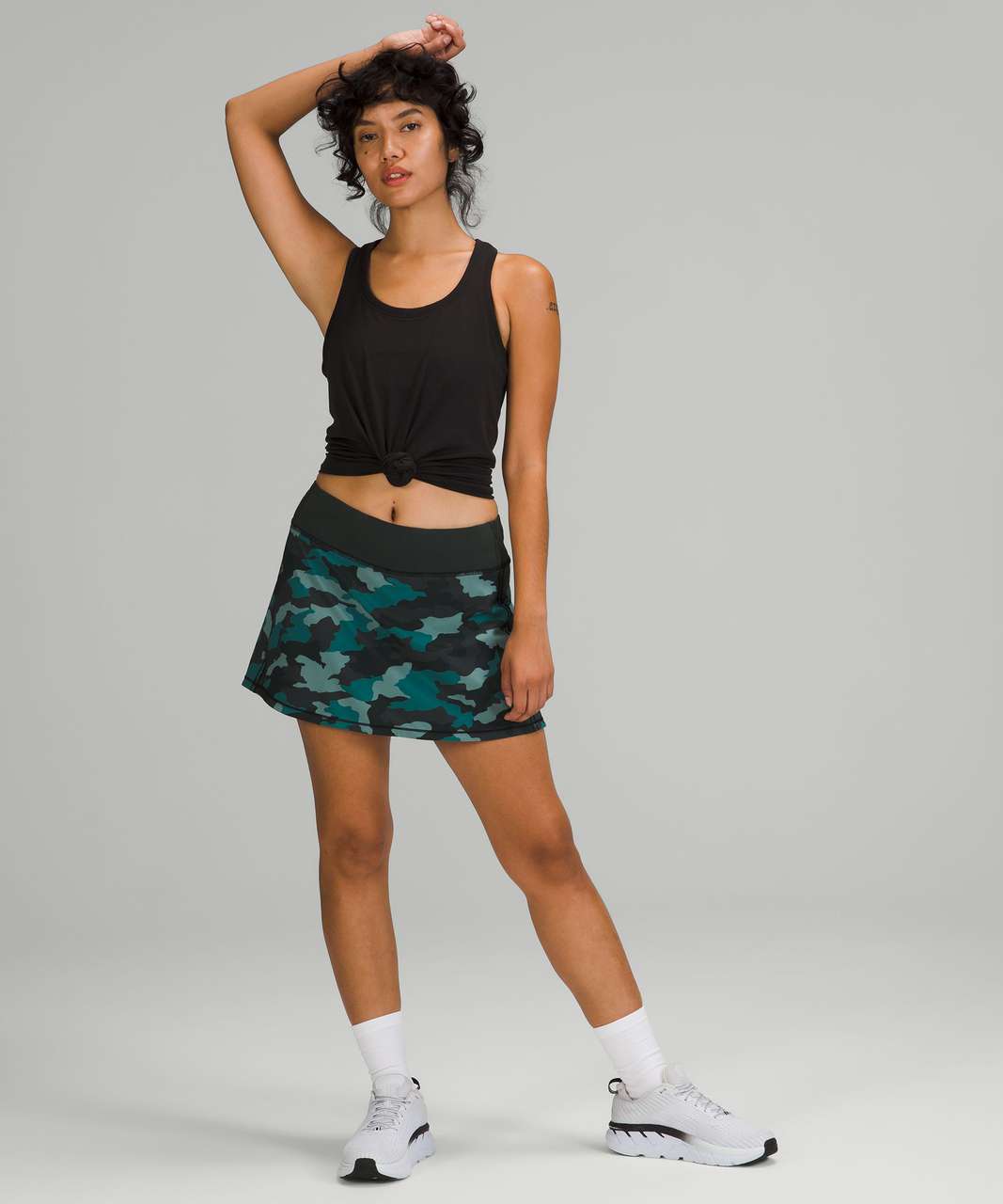 Lululemon Pace Rival Mid-Rise Skirt *Long - Heritage 365 Camo Tidewater Teal Multi / Rainforest Green