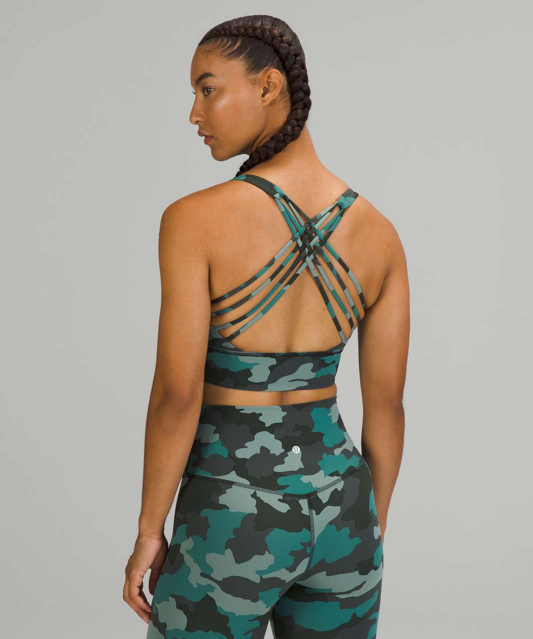 Green with Camo Longline Sports Bra –