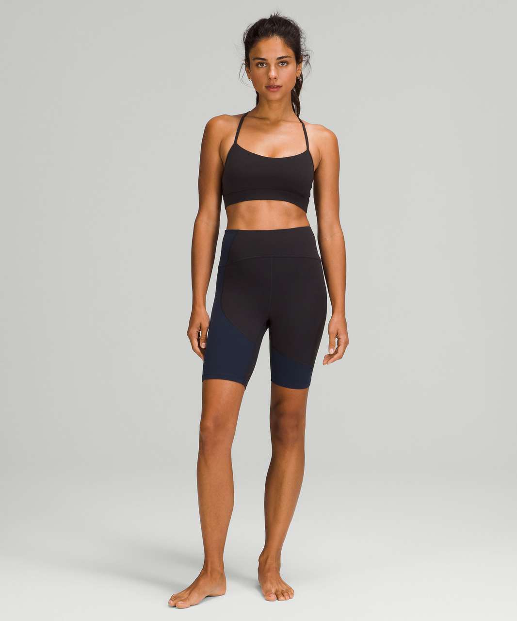 Lululemon Nulu Colour Block High-Rise Short 8" - Black / True Navy