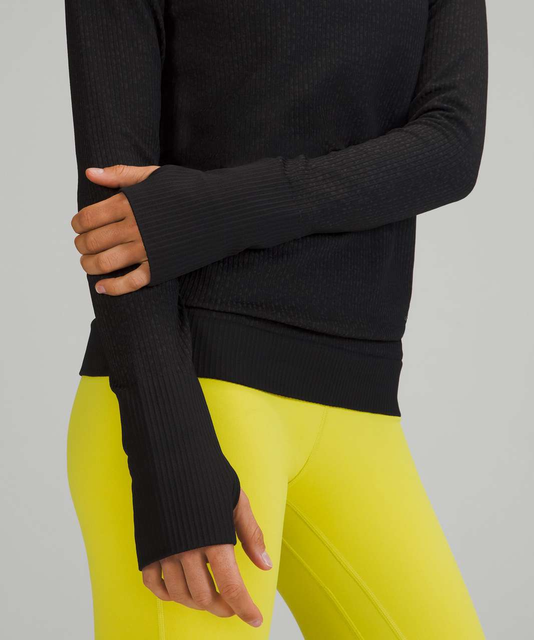 Lululemon Rest Less Pullover - Texture Grid Black / Graphite Grey