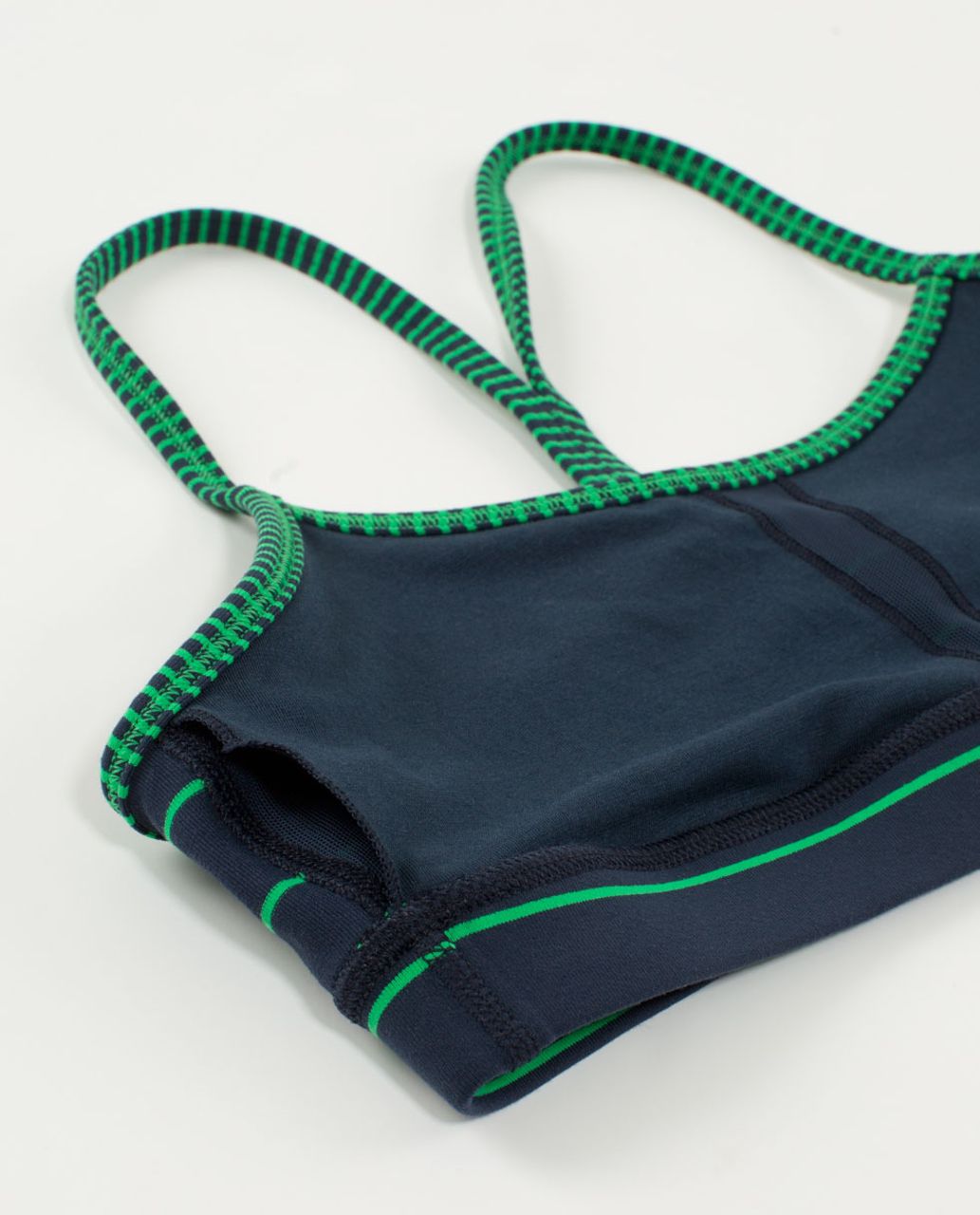 Lululemon Flow Y Bra IV - Slalom Stripe Inkwell / Hyper Stripe Green Bean / Inkwell