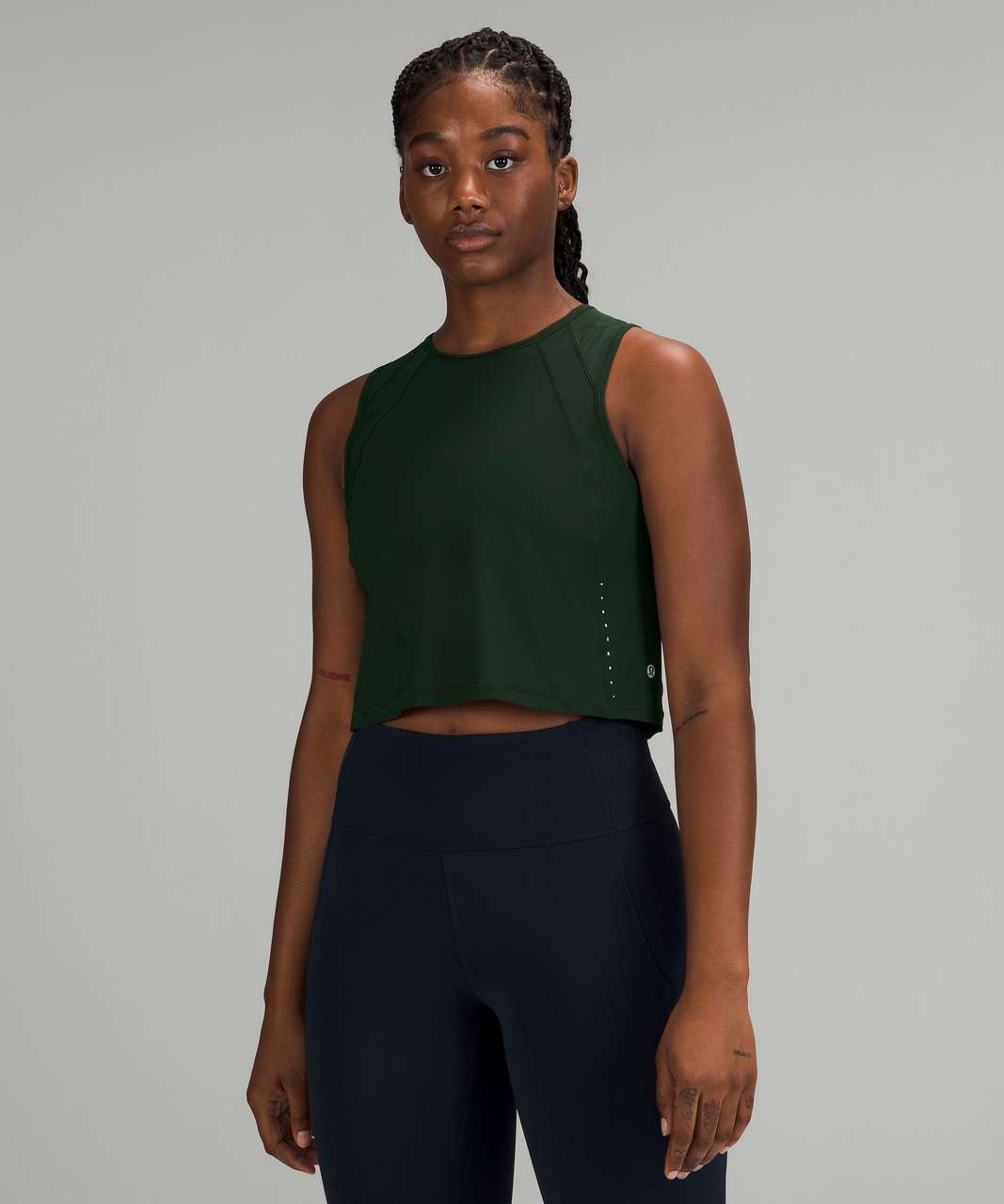 Lululemon Sculpt Cropped Tank Top - Rainforest Green