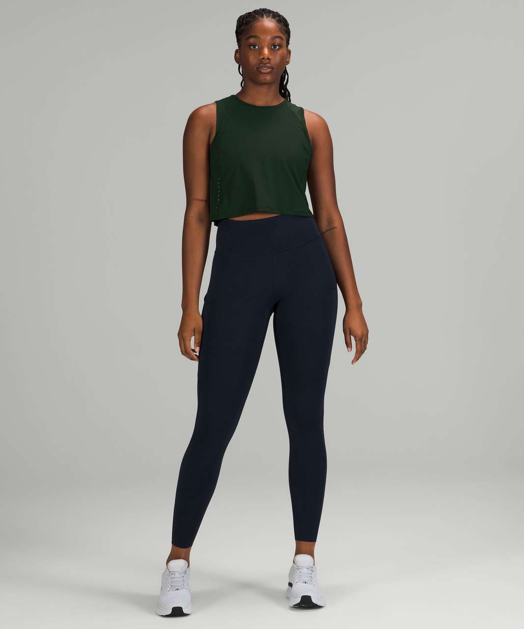 Lululemon Sculpt Cropped Tank Top - Rainforest Green