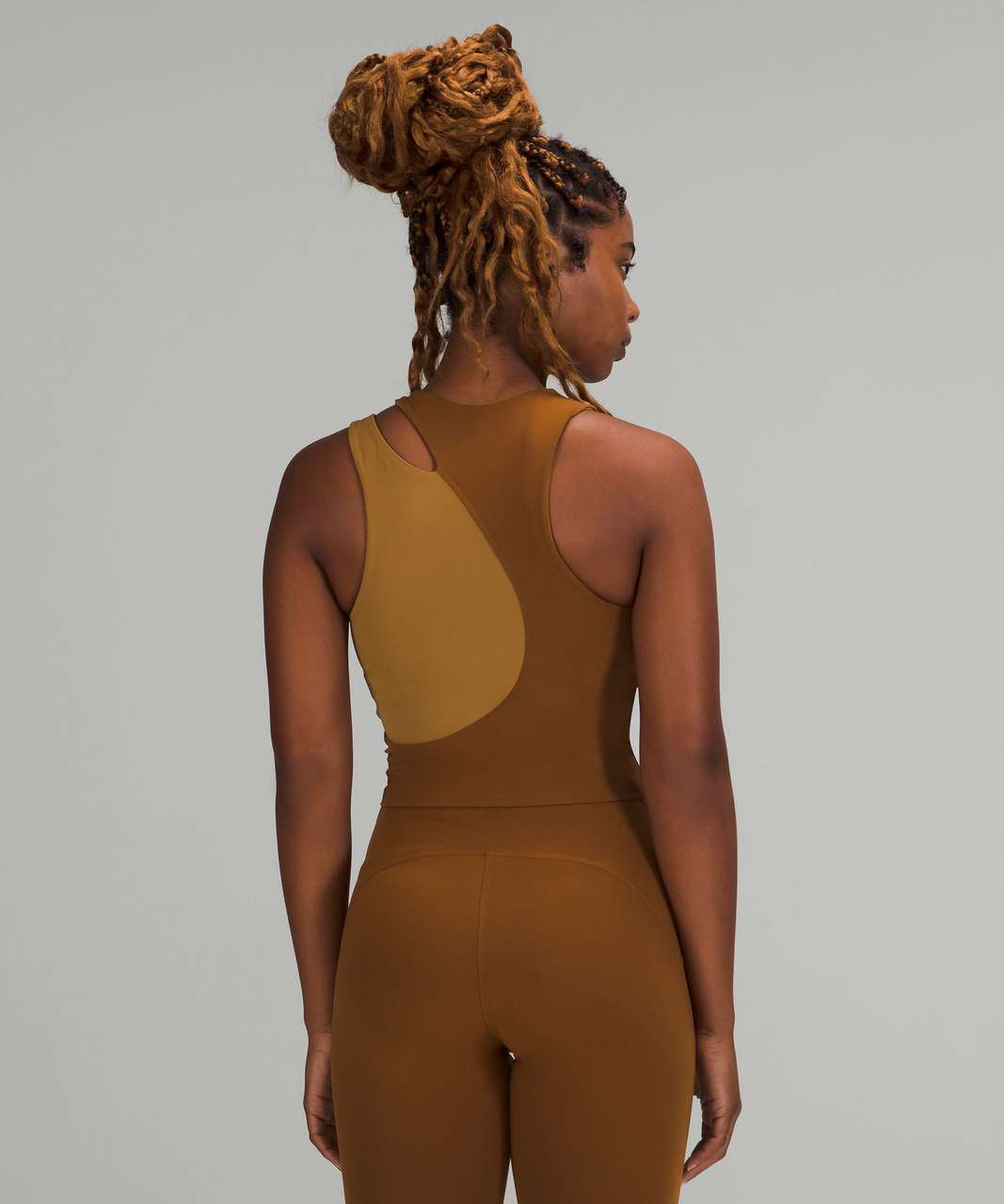 Lululemon Nulu Asymmetrical Yoga Tank Top In Copper Brown/bold