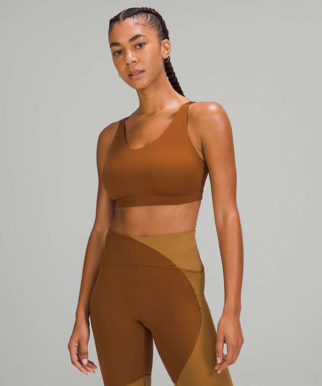 Lululemon In Alignment Longline Bra *Light Support, B/C Cup - Copper Brown  - lulu fanatics