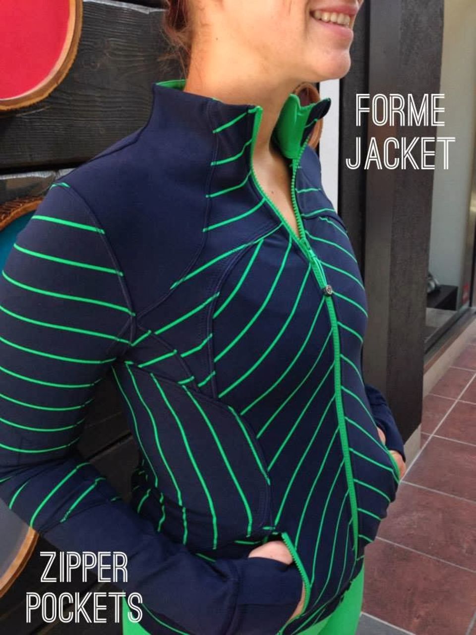 Lululemon Forme Jacket *Cuffins - Slalom Stripe Inkwell / Inkwell