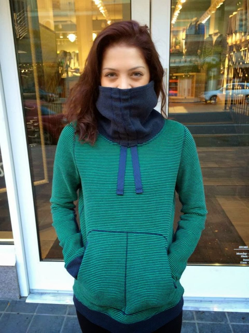 Lululemon Avenue Pullover - Hyper Stripe Green Bean / Heathered Inkwell / Hyper Stripe Green Bean