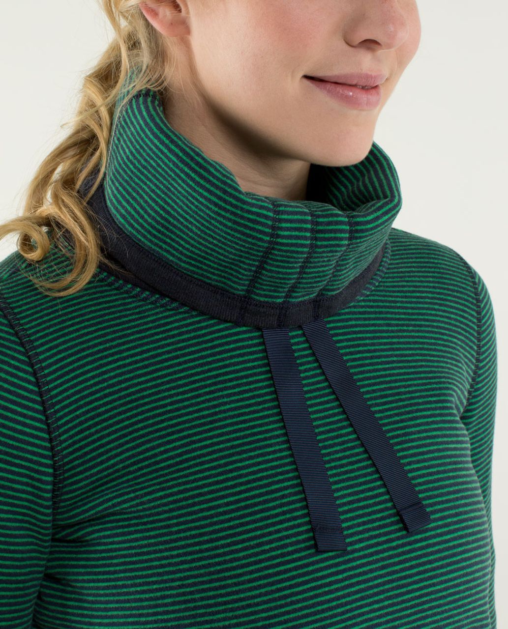 Lululemon Avenue Pullover - Hyper Stripe Green Bean / Heathered Inkwell / Hyper Stripe Green Bean