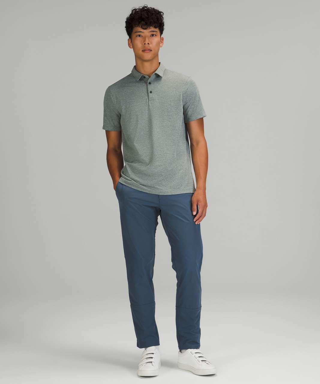 Lululemon Evolution Short Sleeve Polo Shirt - Heathered Rainforest ...