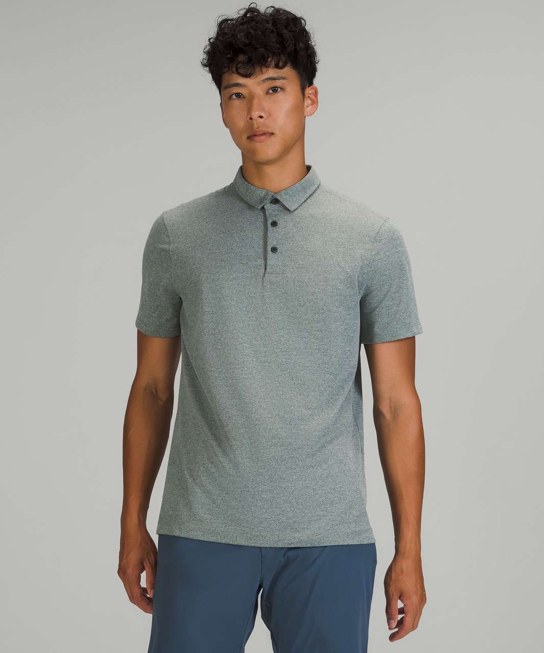 Lululemon Evolution Short Sleeve Polo Shirt - Heathered Rainforest ...