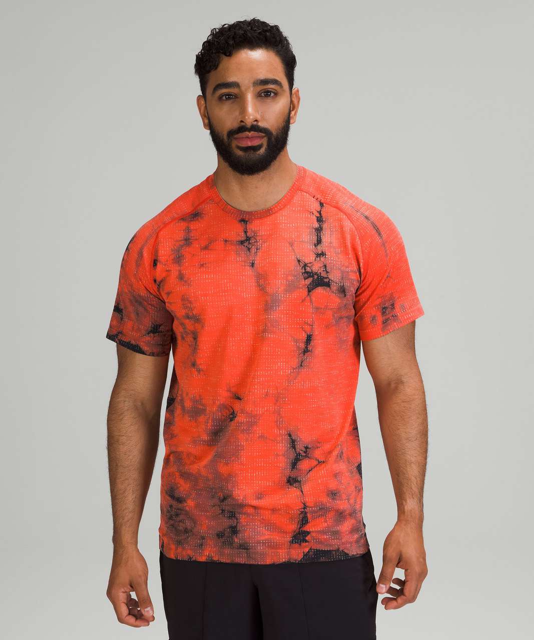 Lululemon Metal Vent Tech Short Sleeve Shirt 2.0 - Disconnect Marble Dye Autumn Red / Graphite Grey