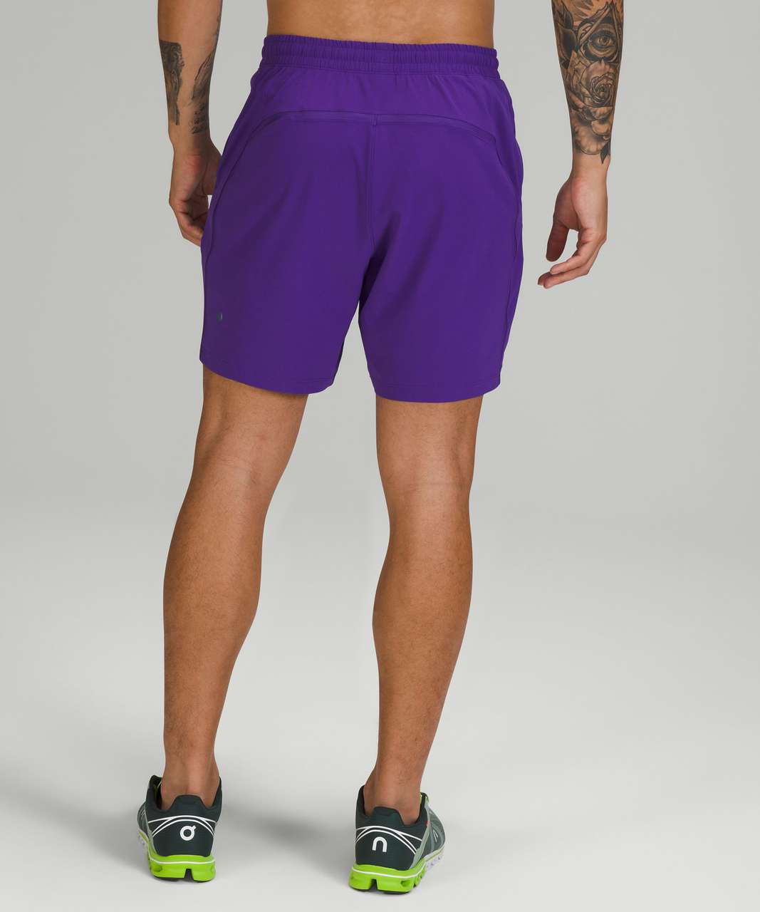 Lululemon Pace Breaker Short Linerless 9 - Heathered Texture Printed Greyt  Deep Coal (First Release) - lulu fanatics