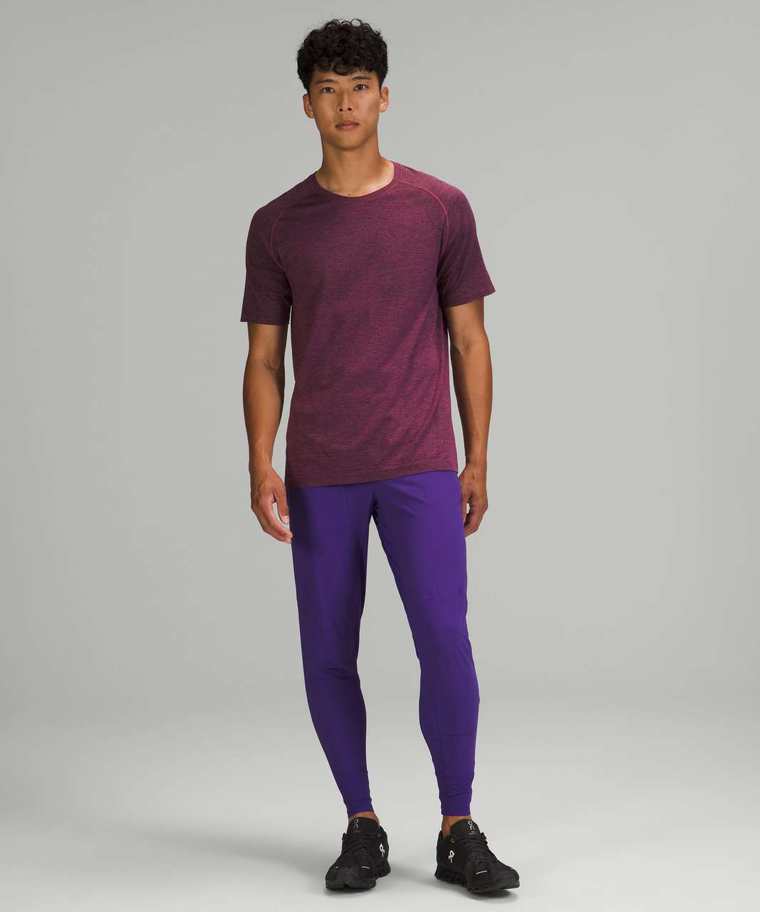 Lululemon Still Grounded Pant - Blck / Power Purple - lulu fanatics