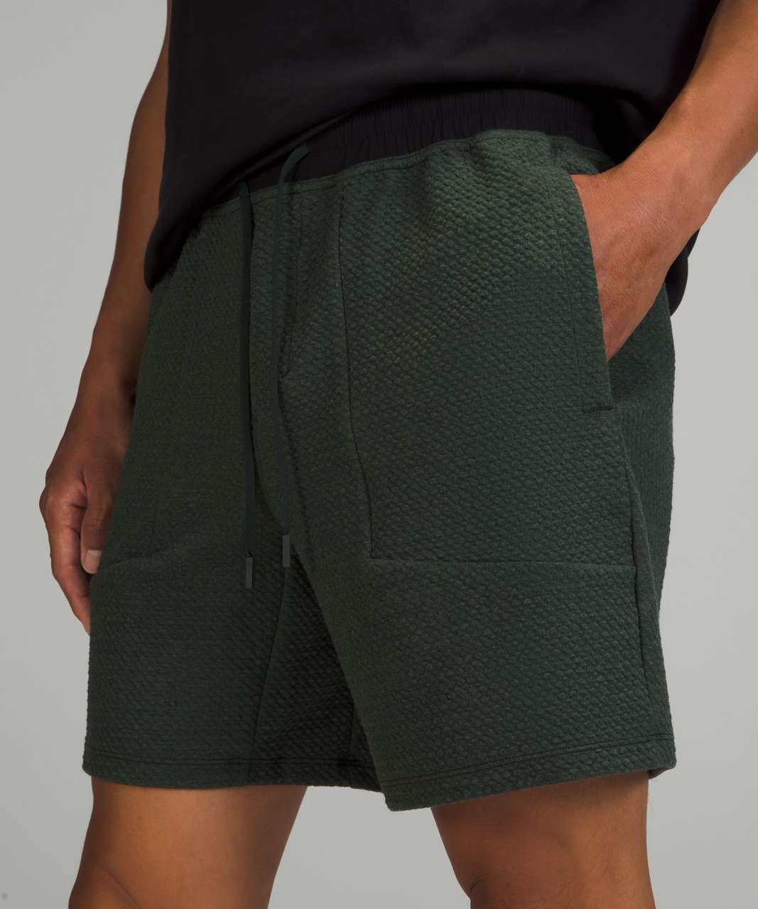 Lululemon At Ease Short 7" - Heathered Rainforest Green / Black