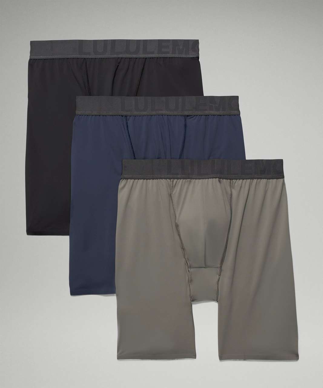 Lululemon Built to Move Long Boxer 7" 3 Pack - Black / True Navy / Grey Sage