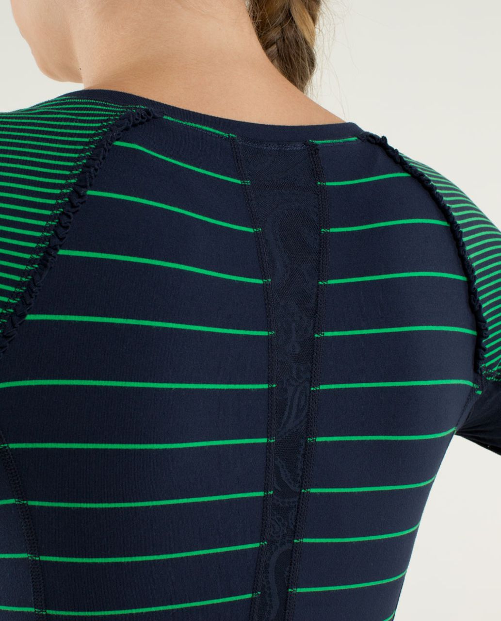 Lululemon Full Tilt Long Sleeve - Slalom Stripe Inkwell / Hyper Stripe Green Bean / Inkwell