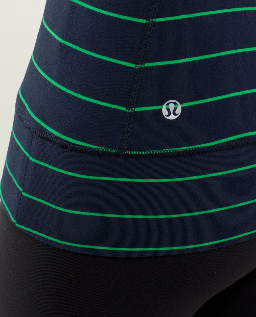 Lululemon Full Tilt Long Sleeve - Slalom Stripe Inkwell / Hyper Stripe Green Bean / Inkwell