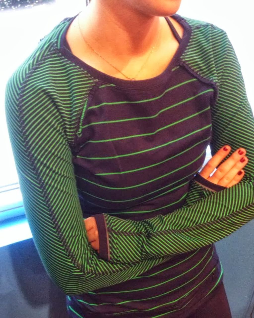 Lululemon Full Tilt Long Sleeve - Slalom Stripe Inkwell / Hyper Stripe Green  Bean / Inkwell - lulu fanatics