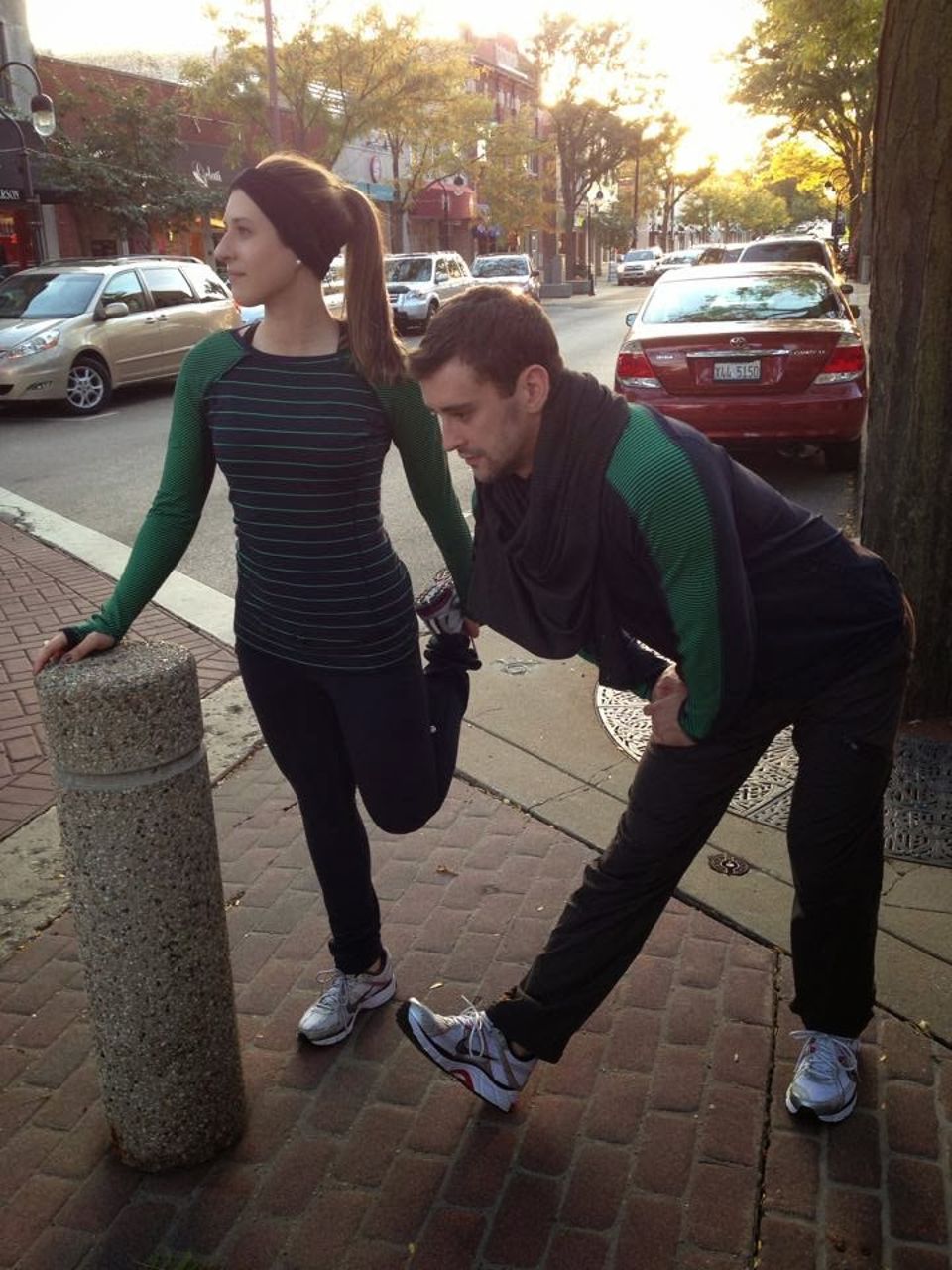 Lululemon Full Tilt Long Sleeve - Slalom Stripe Inkwell / Hyper Stripe Green Bean / Inkwell