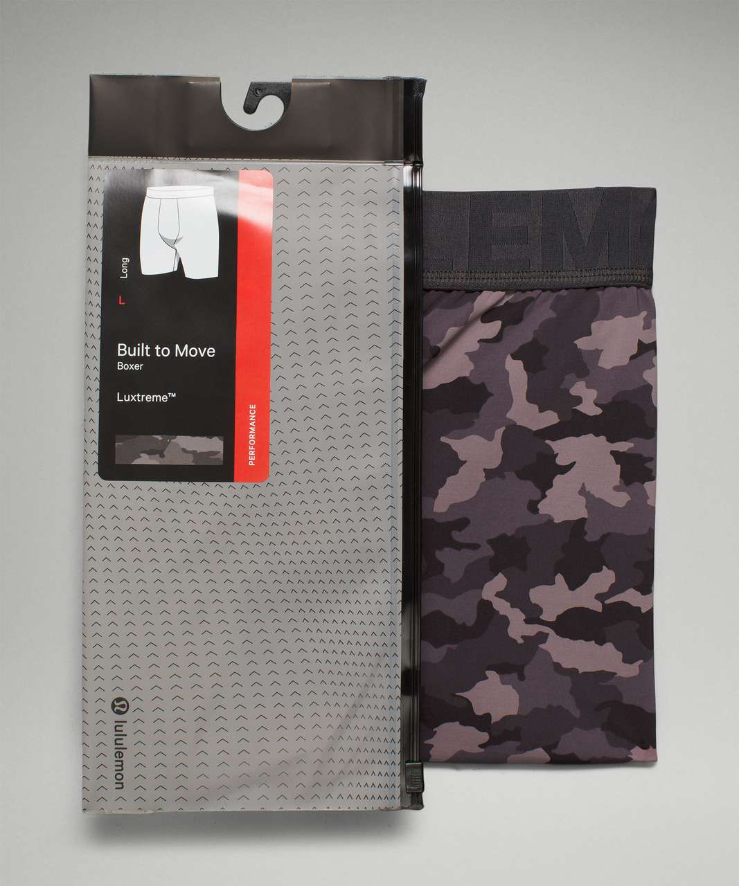 Shop Lululemon Underwear On Sale - Heritage 365 Camo Mini Lunar Rock Mens  Built to Move Long Boxer 7