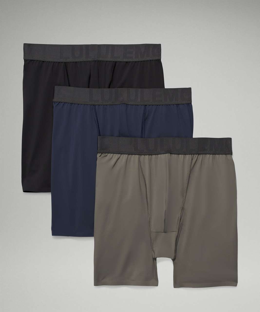 Lululemon Built to Move Boxer 5" 3 Pack - Black / True Navy / Grey Sage