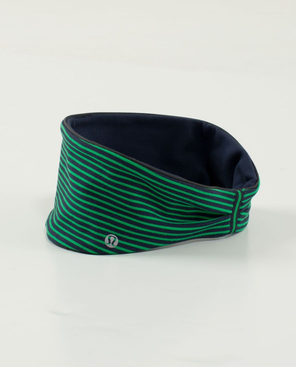 Lululemon Run With Me Ear Warmer - Hyper Stripe Green Bean / Inkwell