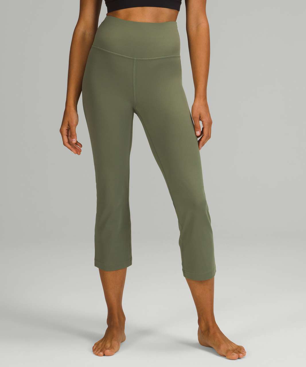 Lululemon Nulu Colour Block High-rise Crop 23 In Green Twill