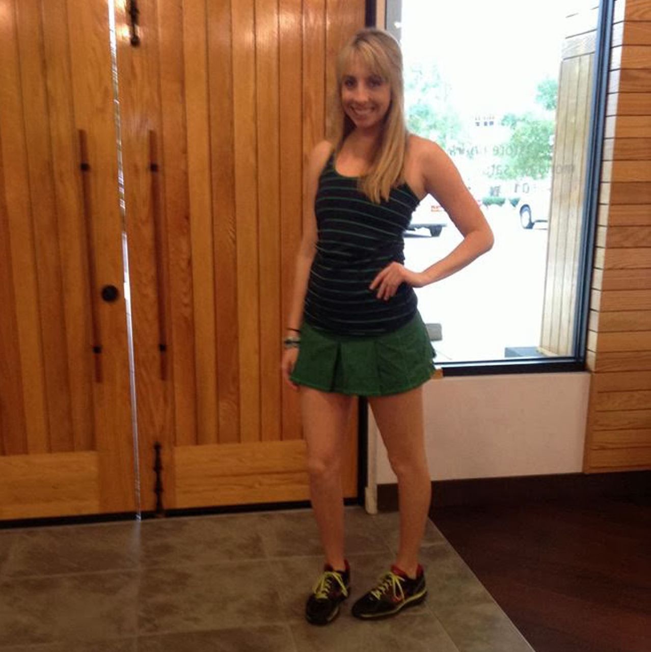 Lululemon Fast Cat Skirt - Green Bean / Inkwell / Slalom Stripe Inkwell