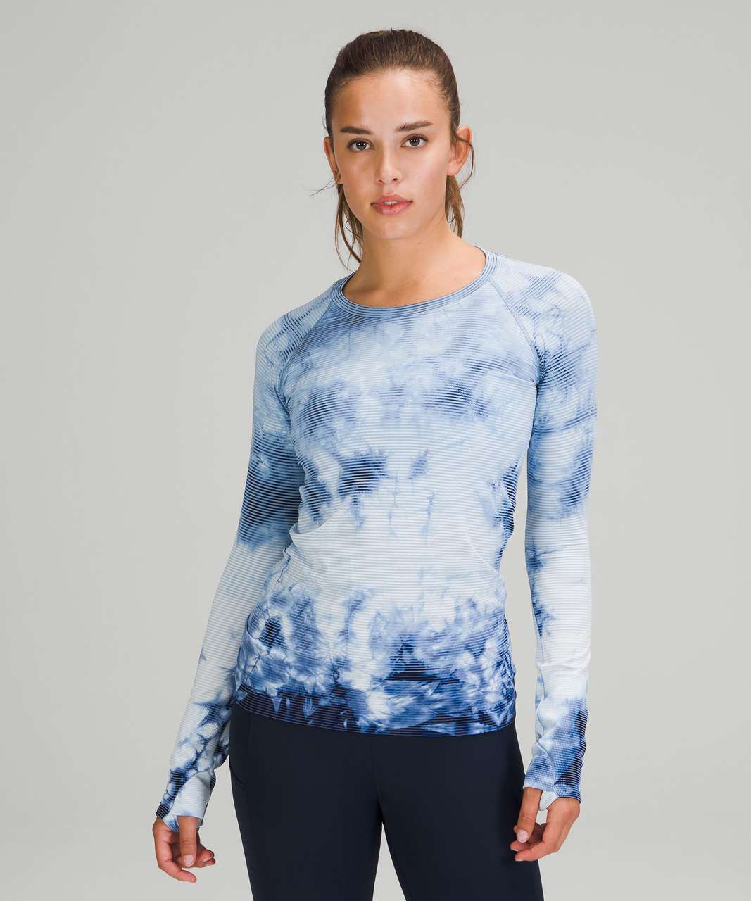 NEW Women Lululemon Swiftly Tech Long Sleeve 2.0 Shibori Stripe