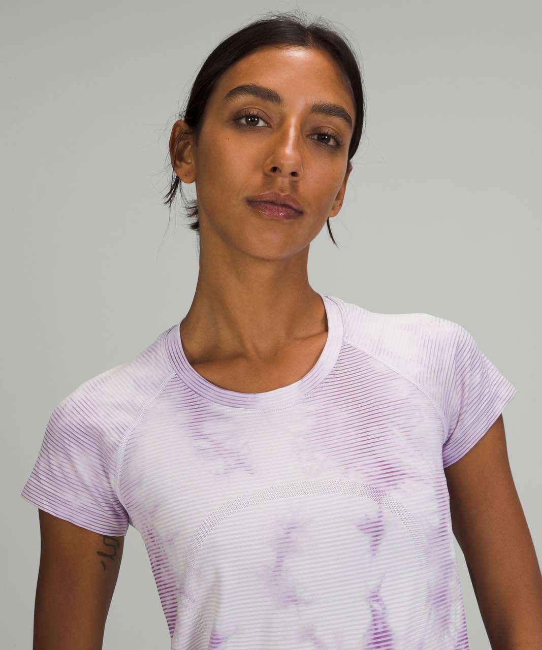 Lululemon Swiftly Tech Short Sleeve Shirt 2.0 - Shibori Stripe Wisteria Purple