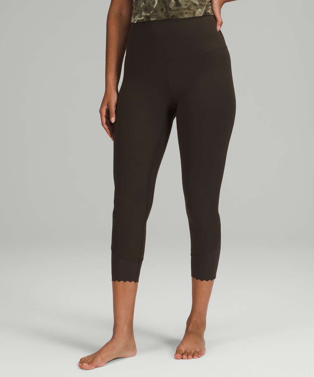 Lululemon Align Scalloped Hem High-Rise Crop 23" - Dark Olive