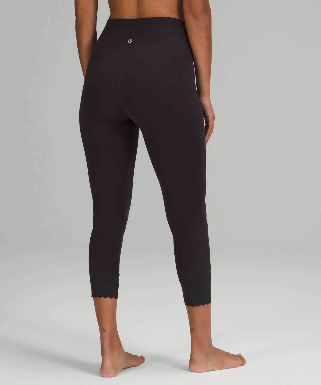 Lululemon Align Scalloped Hem High-Rise Crop 23" - Black Granite