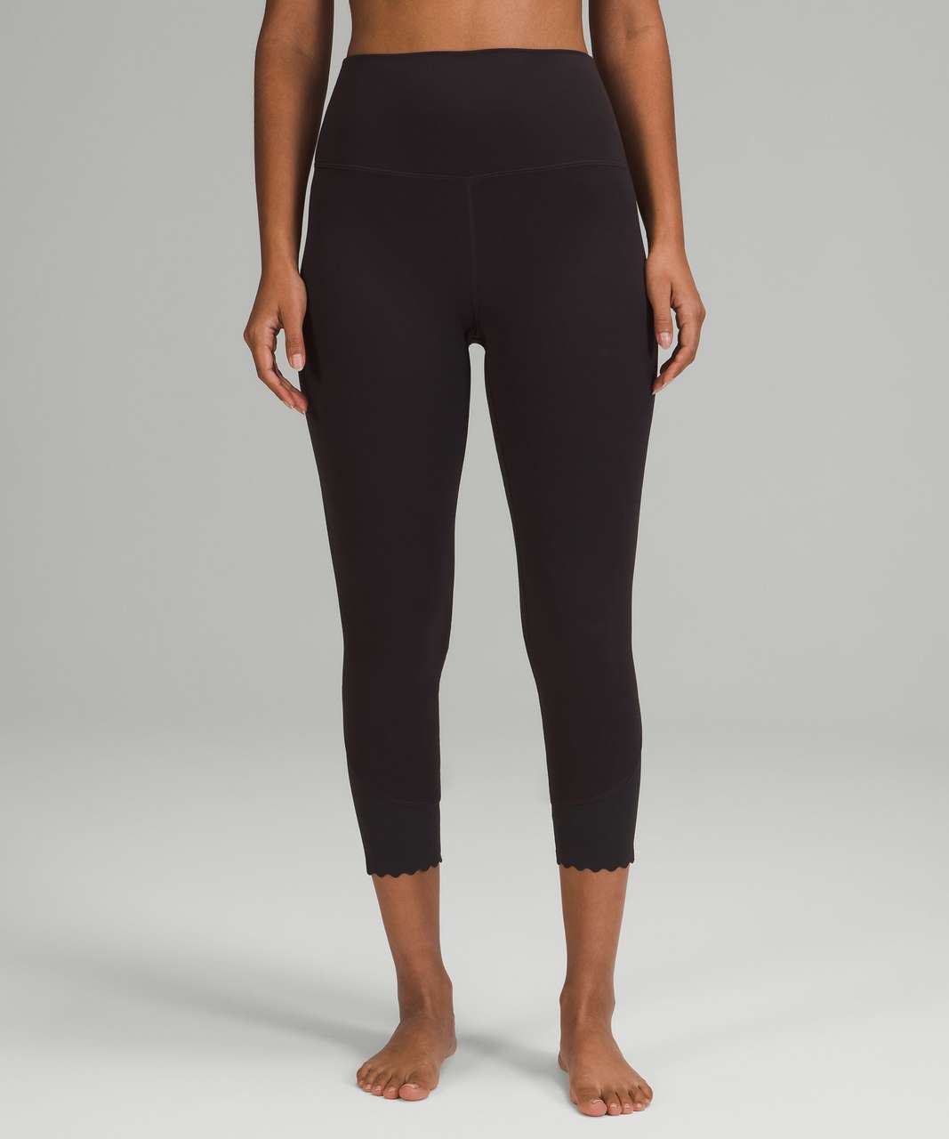 Lululemon Align Scalloped Hem High-Rise Crop 23" - Black Granite