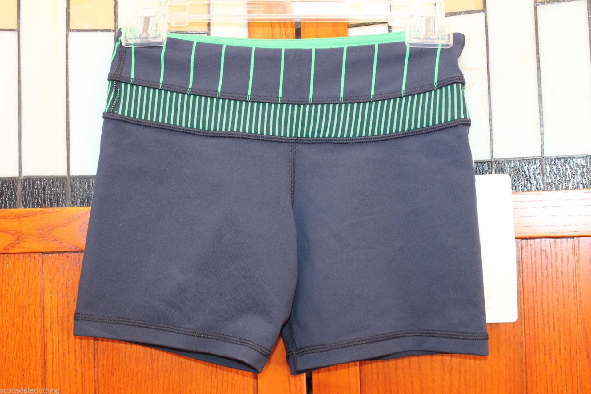 Lululemon Reverse Groove Short (Regular) - Inkwell / Slalom Stripe Inkwell / Hyper Stripe Green Bean