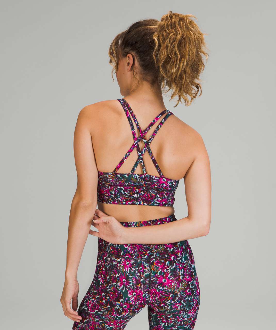 Lululemon Energy Bra Long Line Foliage Overlay Multi Floral