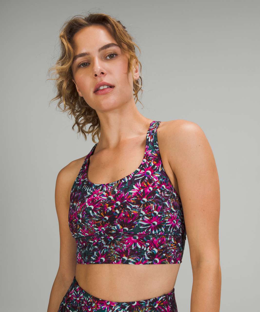 Women's Fitgo Floral Energy Plus Size Longline Sports Bra