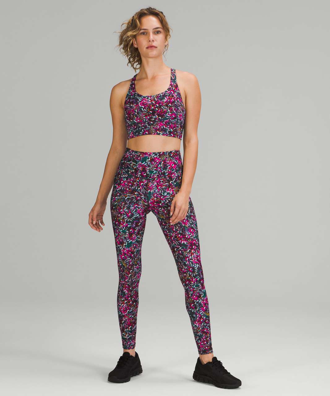 Matching set in Flower Burst Multi: Align shorts 8” (6) with long lined  energy bra (10) : r/lululemon