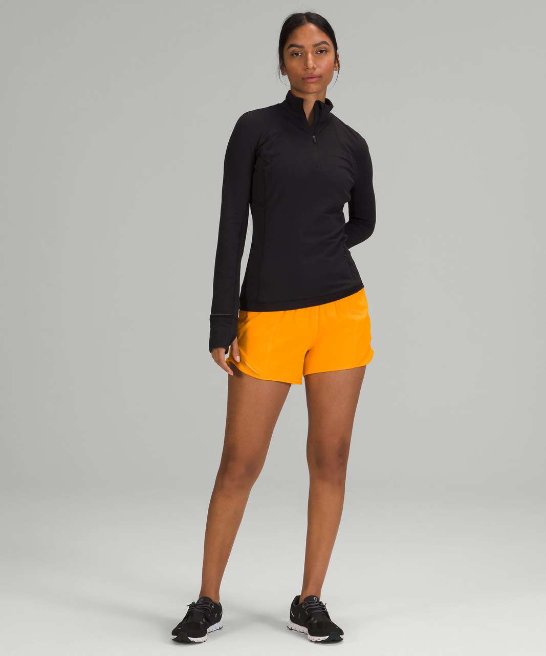 Lululemon Hotty Hot Short 4 *Logo - Poco Logo Foil Black - lulu fanatics