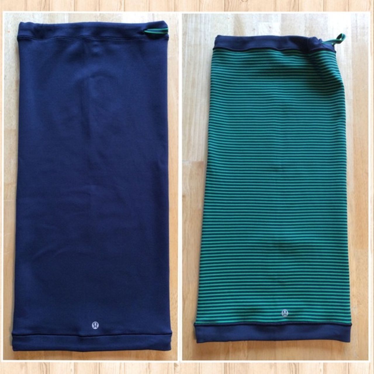 Lululemon Brisk Run Neck Warmer - Hyperstripe Green Bean / Inkwell